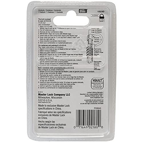 Master Lock 1523D Set Your Own Combination Padlock, 1 Pack, Color May Vary #TOP6