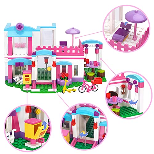 COGO Friends Hausbauset Strandhaus Bauset Ferienhaus Kinderspiele Kreatives Spielzeug Lernspielzeug Junge Mädchen… – Bild 2