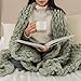 SAMIAH LUXE Sage Green Chunky Knit Blanket Throw 50x60, Chenille Chunky Knit Throw Blanket for Living Room Decor or Boho Decor, Thick Yarn Knitted Blankets for Couch or Bed, Knitted Crochet Blankets