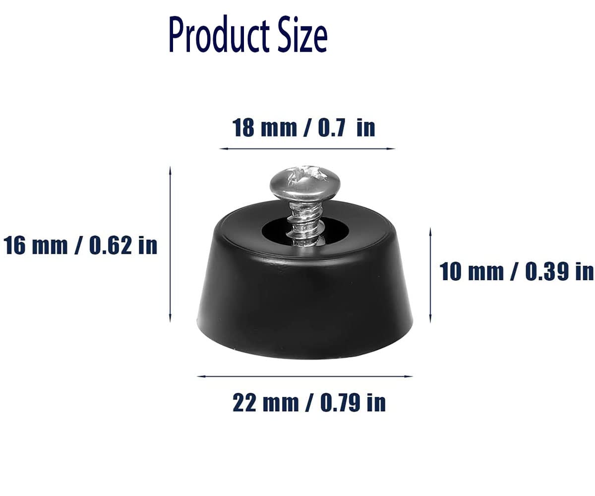 Rustark Lot De 24 Pieds En Caoutchouc Noir Pour Planche à
