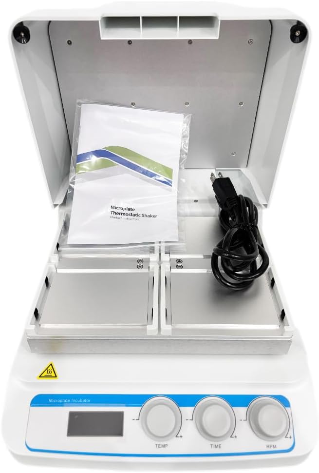 Microplate Shaker Thermoshakers for Microplates with Speed Range 300 to 1350rpm Capacity 4 Microtiter Plates Heating Film Temperature Control Accuracy ≤±0.5°C