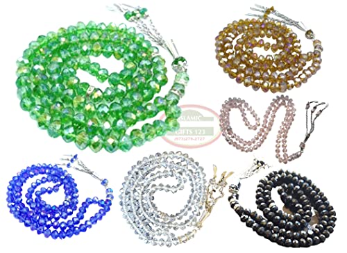 Crystal Islamic Prayer Beads [48 Pack]Islamic Beads Tasbeeh-Misbah Mala Rosary-Quran-Islamic Wedding Favor-Muslim Gifts-Ramadan Decor-Eid Decor -Wholesale Islamic Gifts 123-FAST DELIVERY (48)