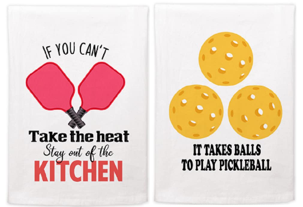 Mariasch Take The Heat And Play Pickle Ball Kitchen Towel Bundle of 2
