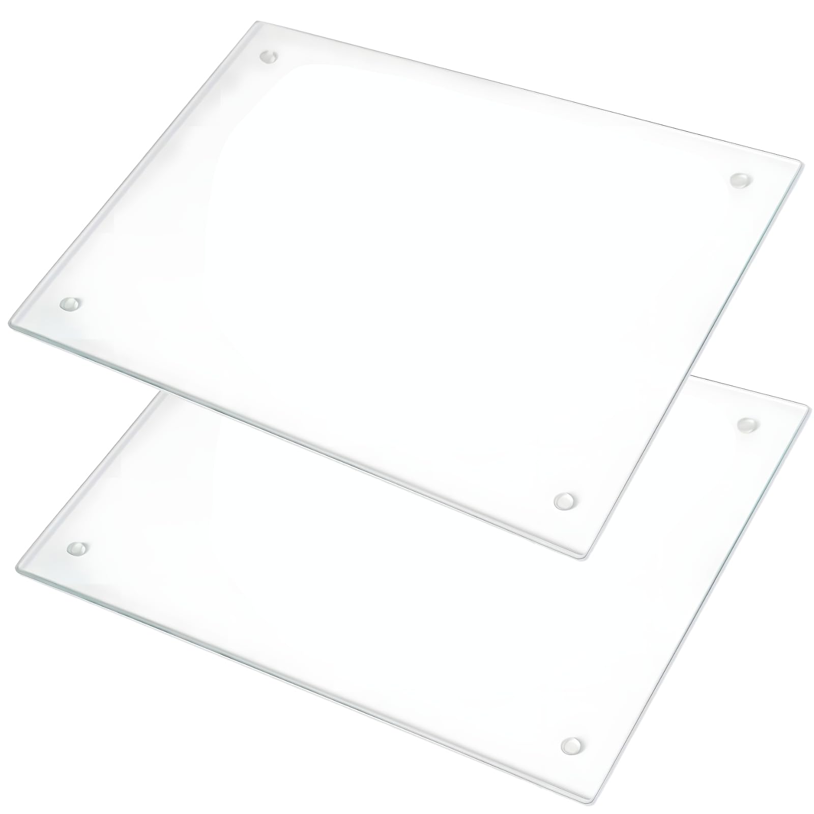 Set di 2 taglieri in acrilico per bancone della cucina, set di taglieri trasparenti con piedini antiscivolo, 39,9 x 30 cm, multiuso