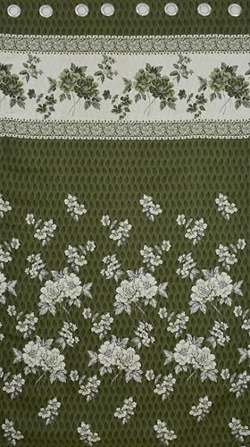 Image of Homefab India Jacquard Jute Curtains Room Darkening - Long Door 9 feet, Pack of 1 Curtain, Green Floral