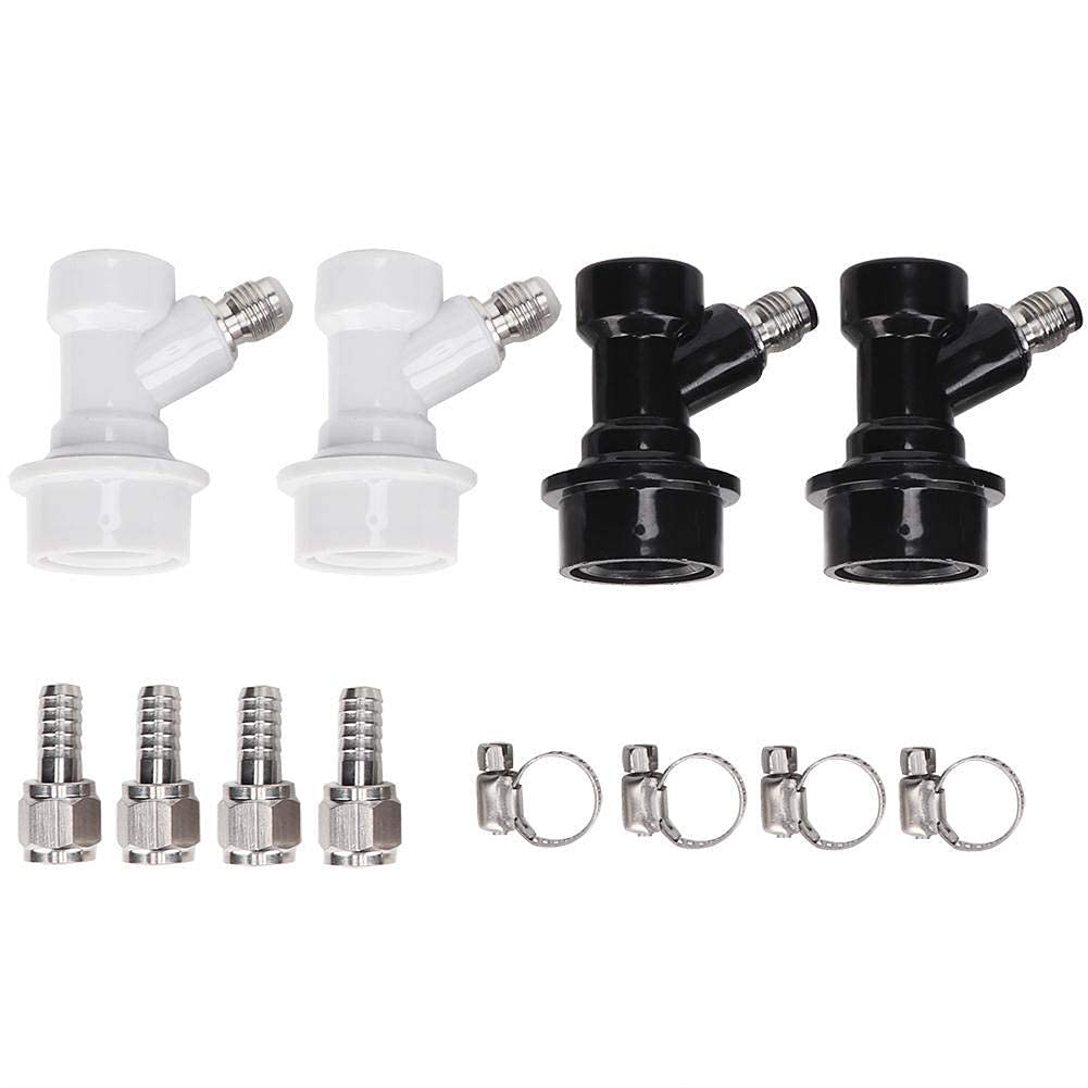 Keg Ball Lock, MAGT 4PCS de verrouillage à bille Raccord Corn Keg Adaptateur Verrou à Bille filetée Keg Raccords Brewing Connecteur en plastique avec adaptateur Clamp