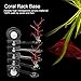 Pssopp Aquarium Coral Frag Rack Acrylic Transparent Five Claw Life Tree Shape 5-Hole Coral Frag Plugs Bracket Base with Suction Cup