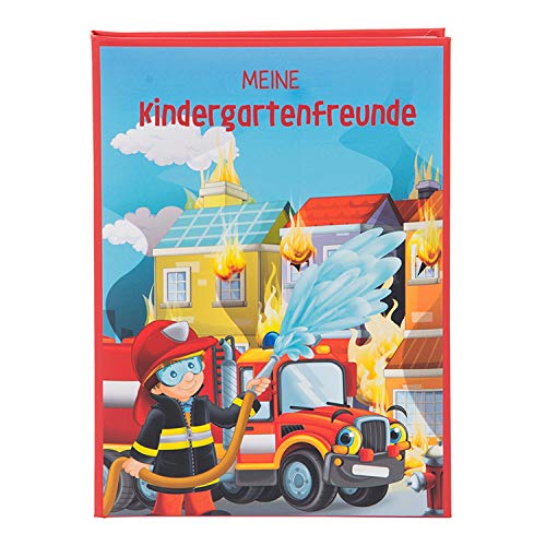 Goldbuch Kita, Bomberos, DIN A5, Amistad para Rellenar, Libro de Recuerdos para Amigos, con 88 paginas ilustradas, Cubierta con 