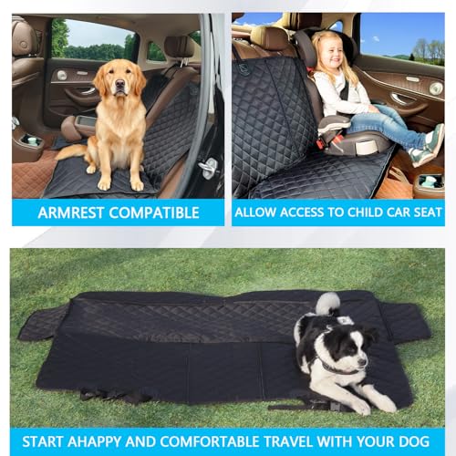 Image of Dog Car Seat Cover for Back Seat Pet Cover for Dogs Waterproof Car Seat Protector Bench Seat Cover, Scratchproof Nonslip Durable Car Seat Covers for SUV,Truck &Cars (Standard Size:52W*48L)
