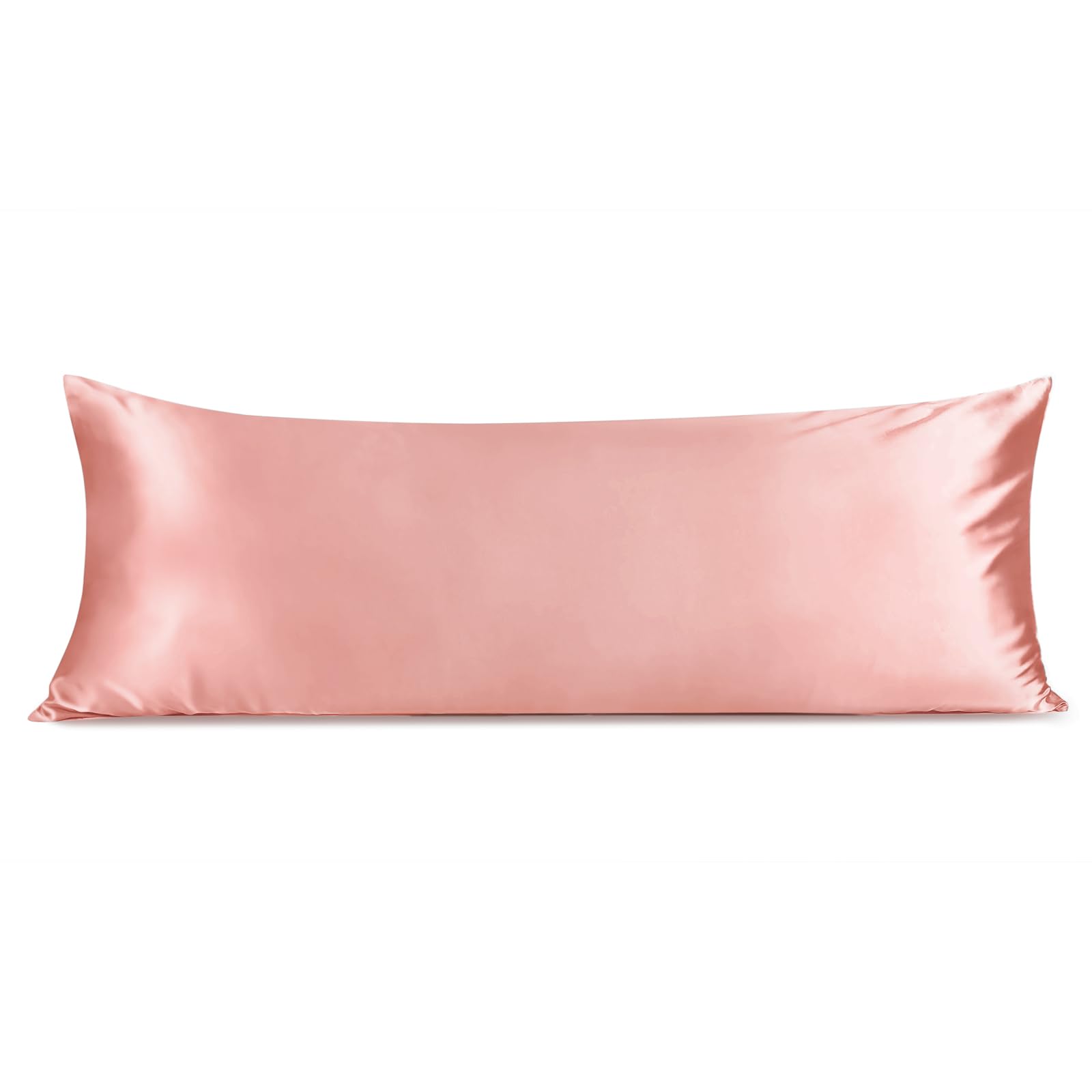 INFIIXSO Body Pillow Cover with Zipper, Luxury Mulberry Silk Body Pillow Case 20x54 Inches, Ultra Smooth and Soft Cooling Long Pillowcase, Gift for Women, Men(Blush Pink)