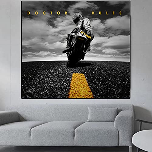 Toile moto nordique 60x60 cm sans cadre dsdsgog pour decoration murale de bar et salon