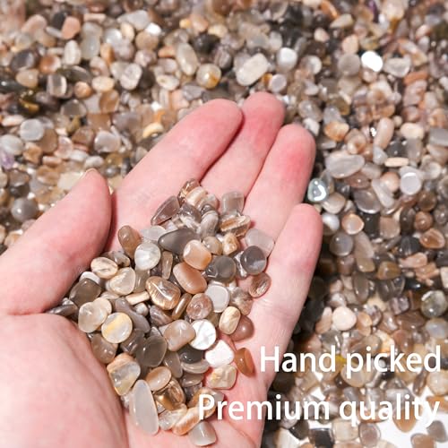Image of Black Moonstone Chips Bulk 1lb, 850+ Pieces, 5-8mm Natural Gemstones