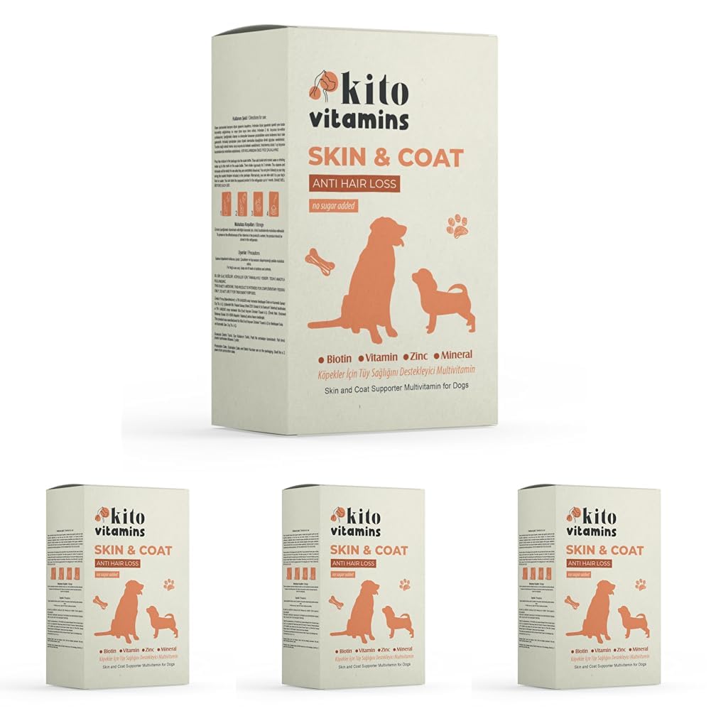 Kito Skin & Coat Köpekler için Tüy Sağlığını Destekleyici Multivitamin (4 paketi)