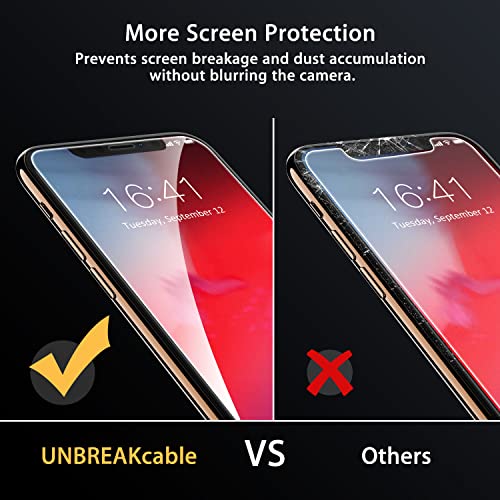 Image of UNBREAKcable 2-Pack Screen Protector for iPhone 11 Pro /XS /X | Tempered Glass, Military Grade Shatterproof, 9H+ Hardness, 99.99% HD Clear, Bubble-Free, Easy Install, for iPhone 11 Pro /XS /X