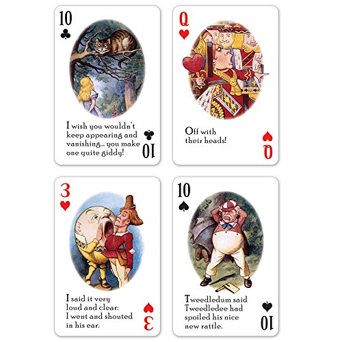 Baraja Alice In Wonderland con Dorso Rojo miniatura 3