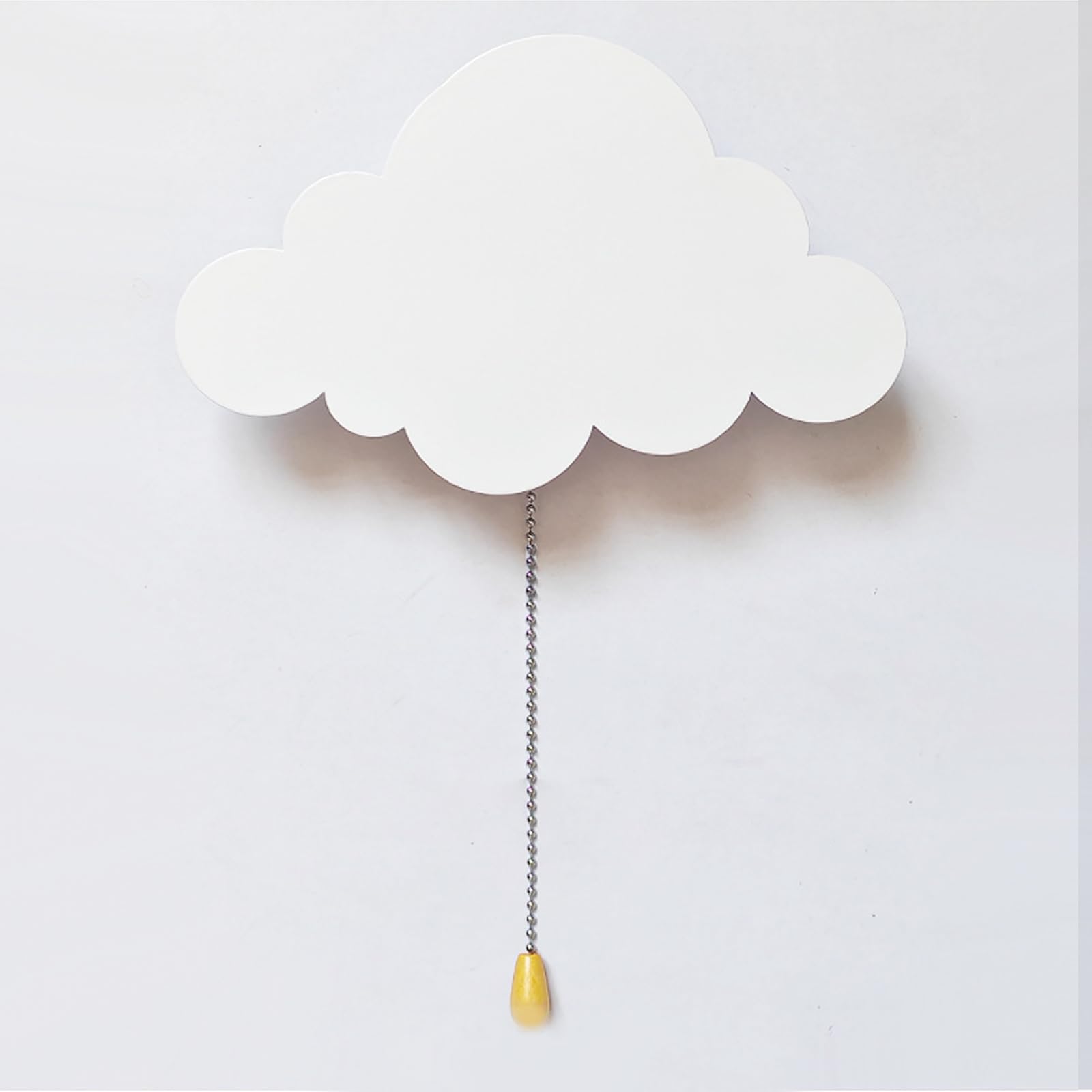 Chrasy Applique Murale LED Enfant 5W Nuage/Étoile Applique LED Veilleuse à Tirette Lumière Chaude Douce, Double Alimentation USB/Piles, en Fer Blanc pour Chambre Bébé, Lecture, Décorative (Nuage)