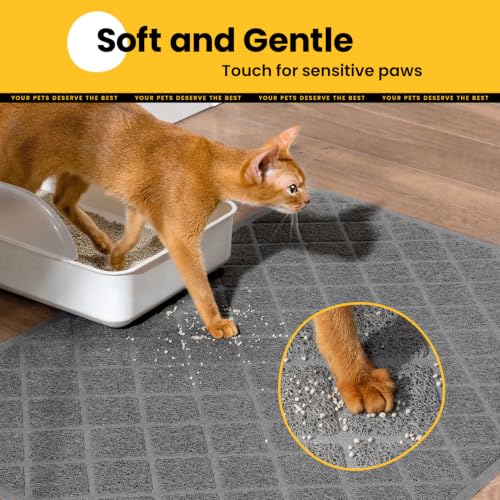 Image of Conlun Cat Litter Mat Litter Trapping Mat, 24 inch x 17 inch Charcoal