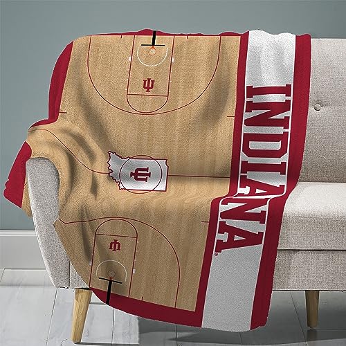 Sleep Squad Indiana Hoosiers Basketball Court 60 x 80 Raschel Throw Blanket A Collegiate Throw