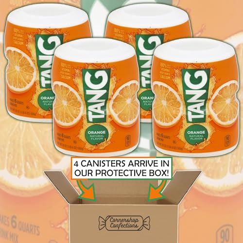 Cornershop Confections TANG Orange Drink Mix Lover's Bulk Pack with Measuring Spoon Set in Box - 80 ounces total - Makes 60 servings - Great for sporting events, holidays, and summer days!