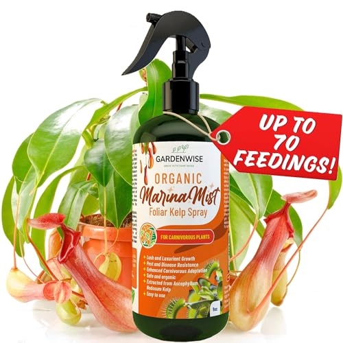 GARDENWISE 100% Organic Marina Mist Carnivorous Plant Food | Liquid Kelp Foliar Spray for Plants - Kelp Fertilizer for Venus Flytraps Sundew Butterworts Pitcher Plants 8 Oz