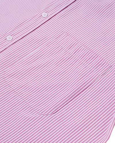 Image of Alimens & Gentle Mens Solid Oxford Shirt Long Sleeve Dress Shirt Work Casual Button Down Shirts with Pocket