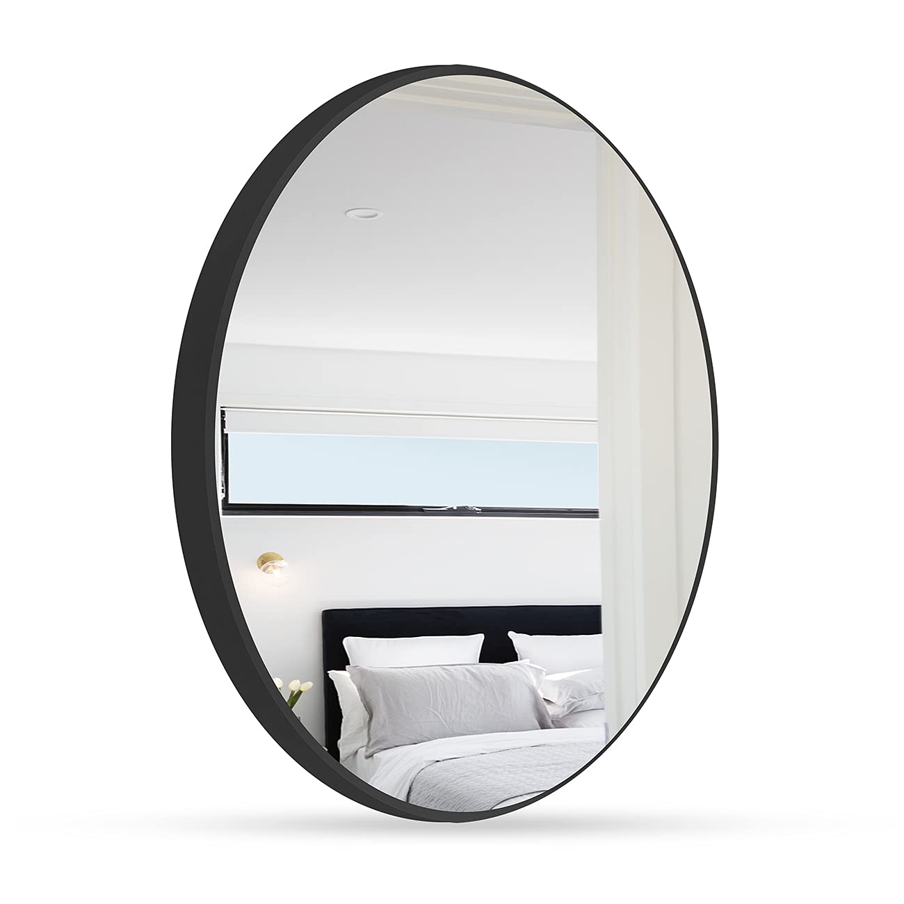 Buy HOMPEN Large Round Wall Mirror, 60cm Rustic Accent Decor Mirror ed