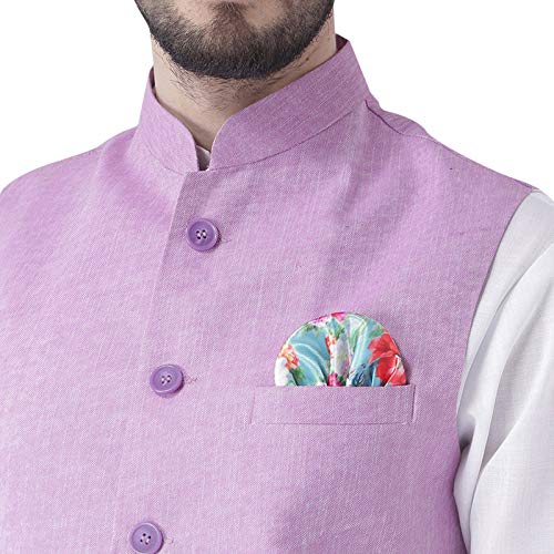 Image of hangup 3 Pc Kurta Pajama Set for Men (3KP Basket Light Purple)