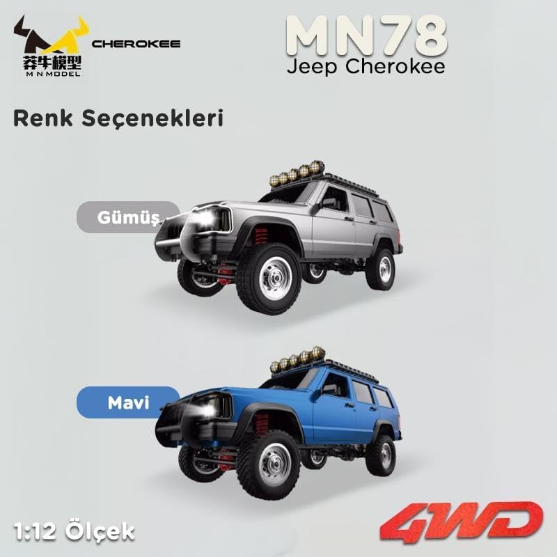 MN Model MN78 1/12 Jeep Cherokee 4x4 RC Model Crawler Offroad