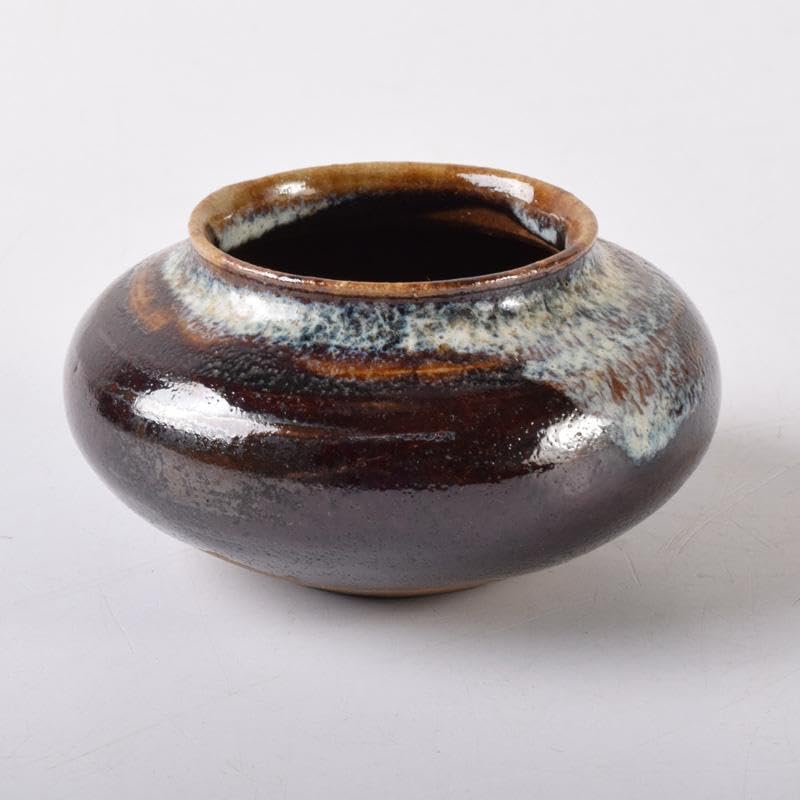 茶道具　瀬戸焼　大海茶入　仕覆・時代箱付　V　7308 茶道具瀬戸焼大海茶入袱紗・時代箱付V7308