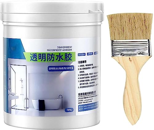 2023 New Bathroom Transparent Waterproof Glue,Super Invisible Waterproof Strong Glue Sealant,Anti-Leakage Agent Coating Repair Tool No Trace for Wall Roof Indoors and Outdoors (300g)