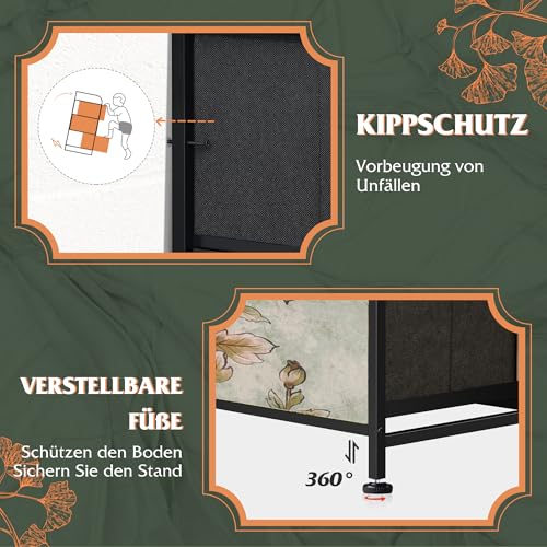 WLIVE Kommode dreilagig in Aktion: Drei Ebenen mit je vier Schubladen gefüllt mit Wäsche und Spielzeug