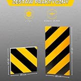 NURADA Ochraniacz na kolumny garażowe, ochrona ściany garażowej, ochrona ściany samoprzylepnej, pianki, kolumny, guma, garaż/parking. Zarysowania samochodowe, (2 sztuki 40 x 20 x 2 cm + 2 sztuki 20 x