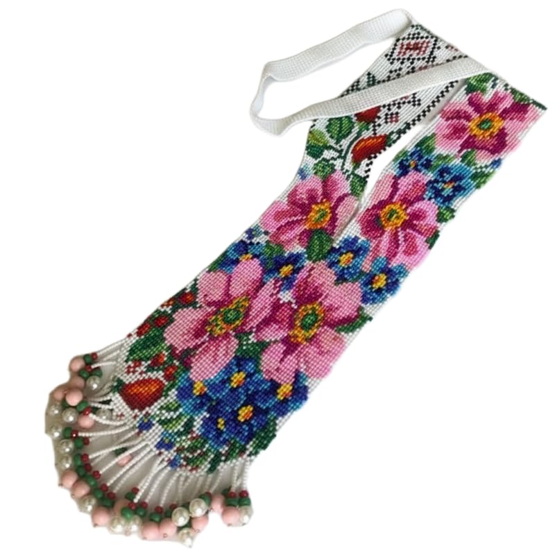 Collier ukrainien Gerdan multicolore : illuminez votre look bohème avec ce bijou à fleurs