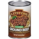 Keystone All Natural Ground Beef 14 Ounce Long Term Emergency Survival Food Canned Meat | Fully Cooked Ready to Eat | Gluten Free Family Pack of 1