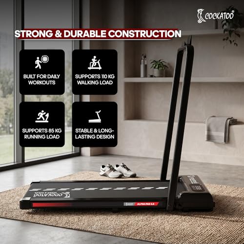 Image of Cockatoo Alphapad 3.0 3HP Peak Walking Pad for Home, Treadmill for Home Foldable with Max User Weight 110 KG, Speed 6 Km /Hr, Grey