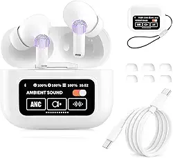 A9 Pro Touch Screen ANC Fones de ouvido sem fio TWS com cancelamento de ruído Bluetooth 5.3