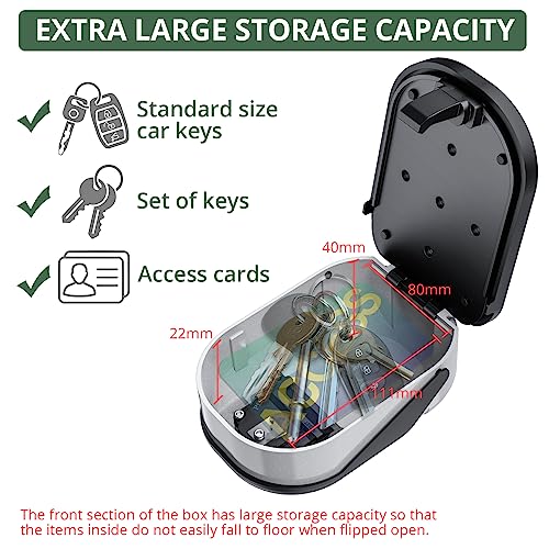Eypins Key Lock Box For Outside,Key Safe Wall Mounted,Extra Large Space Capacity,Waterproof Key Box With 4 Digit Combination,House Keys Access Cards Car Keys Spare Keys Safe #TOP2