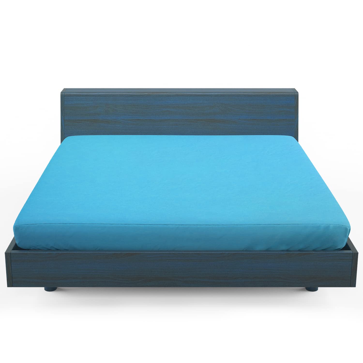 Home Still Fitted Bed Sheet | Super Soft Polycotton & Stretch Micro Knitted Fabric | Washable Soft Flexible & Easy to Tidy Up | Super King Size 180x200x30cm Turquoise