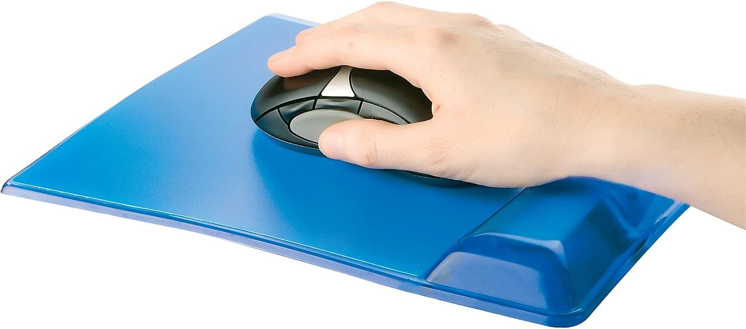 Fellowes 9182201 Mouse/Pad Wrist Support,Gel,8-1/4-Inch x9-7/8-Inch x7/8-Inch ,Sapphire
