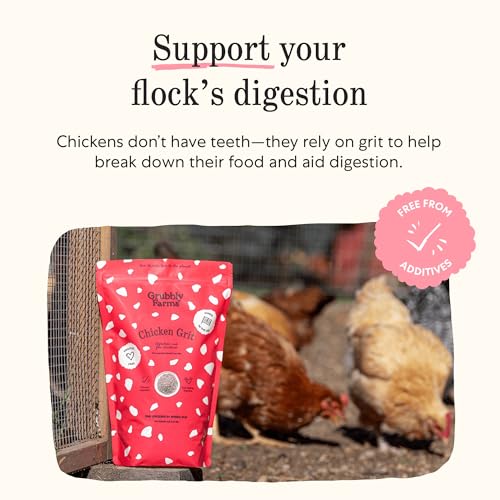 Image of Grubbly Farms Adult Chicken Bundle - Chicken Grit, Fresh Pecks Layer Feed Pellets, Omega Mix & Grubblies - Complete Nutrition, Proper Digestion, Strong Eggshells & Natural Protein Treats