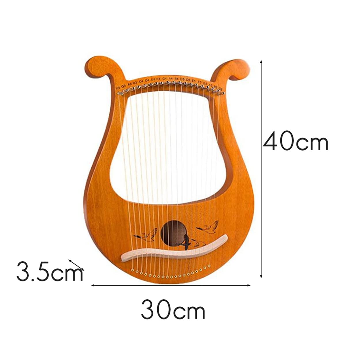 Arpa, 19 cuerdas violín griego, 19 cuerdas, único, símbolos fonéticos tallados, para amantes de la música, etc