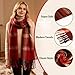 October Elf Christmas Plaid Scarf for Women Fashion Cashmere Feel Scarf Winter Warm Lattice Large Scarves Holiday Gift for Men & Women (Plaid-Coffee+Red（14.6