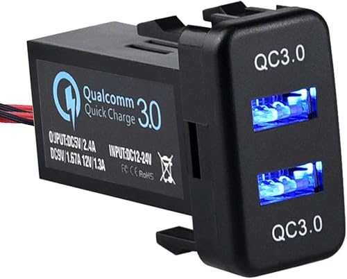 Cllena Carga rápida 3.0 doble puerto USB cargador zócalo para Toyota Cllena Carga rápida 3.0 doble puerto USB cargador zócalo para Toyota