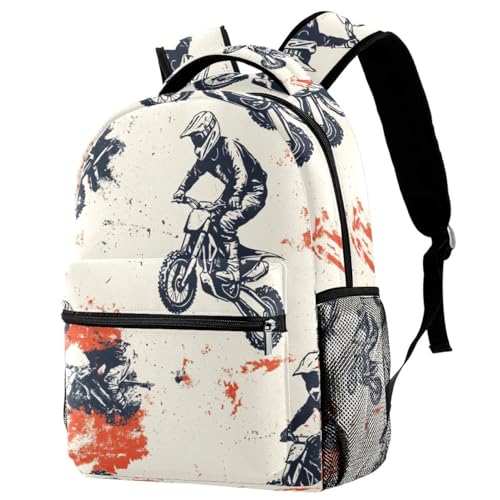 Mochila escolar de motocross multicolor para expresar tu propia personalidad juvenil