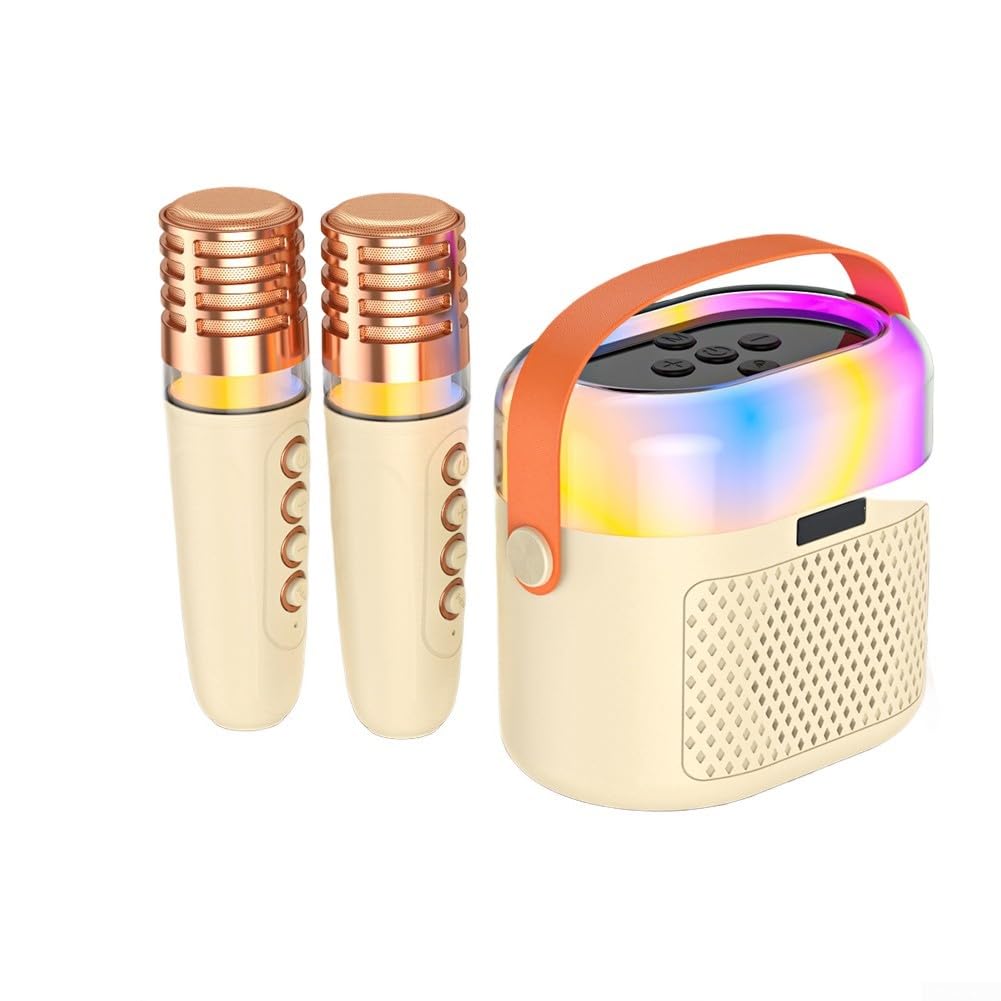 Kit de karaoké portable sans fil avec lumières disco et haut-parleur KTV pour enfants et adultes 12 cm (kaki)