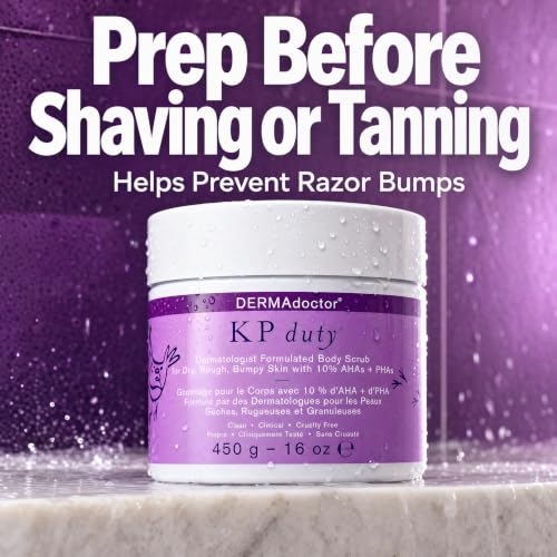 Image of DERMAdoctor KP Bump Eraser Body Scrub with 10% AHAs + PHAs for Keratosis Pilaris, Dry, Rough, and Bumpy Skin, Dermatologist Formulated Exfoliating Body Scrub with Glycolic and Lactic acids - 16 Fl oz