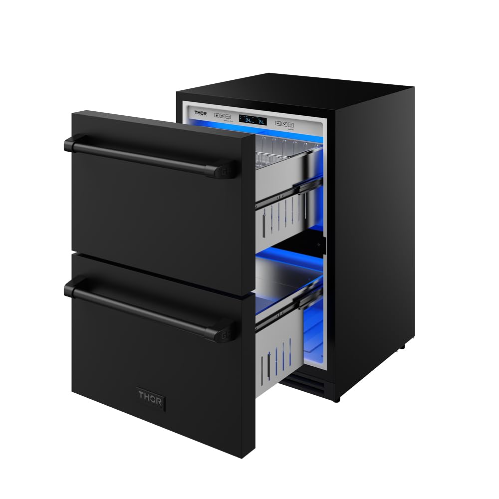 Thor Kitchen 24 Inch Undercounter Built-In Or Freestanding Drawer Refrigerator – Black | Gordon Ramsay Series on Fridge.com - View 6