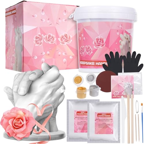Hands Casting Kit Holding Hand Mold Kit for Adults & Kids Romantic Anniversary Wedding Birthday Valentines Day Gifts for Her or Him Personalised Gifts for Couple Boyfriend Girlfriend Unique