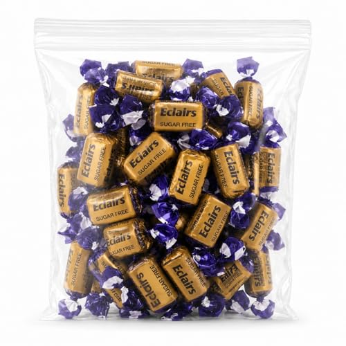TreatFusion - Sugar Free Chocolate Eclairs - 400g Bundle Pack Sugar Free Sweets for Diabetics - No Sugar Chocolate Retro Sweets for Sharing