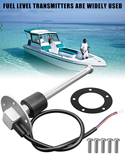 Image of 0-90ohm 8 inch(200mm) Boat Fuel Tank Sending Unit, Stainless Steel Fuel Sender Unit, Waterproof Gas Water Fuel Level Sensor for Marine Car RV Truck Vehicle, for 8.3 inch-8.9 inch(210-225mm) Fuel Tank
